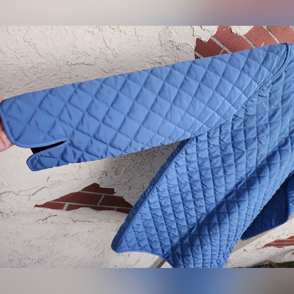 SMALL women AVON blue quilted jacket long sleeve collar snap buttons lightweight - Picture 14 of 16